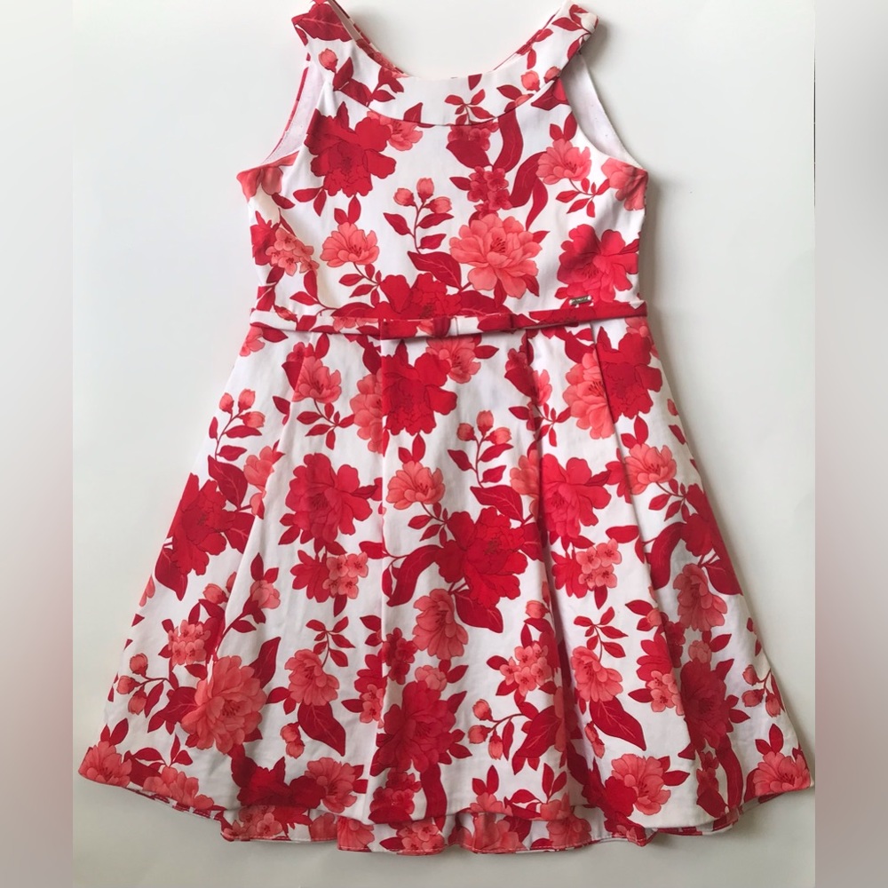 Mayoral Red floral dress, size 7.